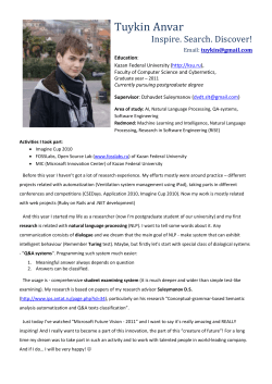 Supervisor: Dzhavdet Suleymanov (dvdt.slt