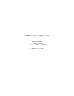 Microeconomic Theory I: Math