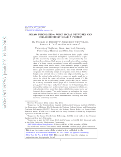 Jigsaw percolation: What social networks can collaboratively solve a