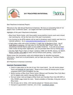 Dear Peachtree Invitational Players: Welcome to