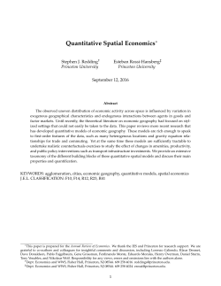 Quantitative Spatial Economics