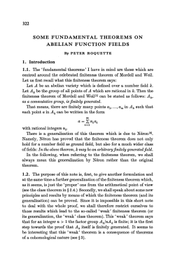 322 SOME FUNDAMENTAL THEOREMS ON ABELIAN FUNCTION