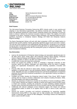 Title: Senior Development Adviser Grade: Level E Department: BPO