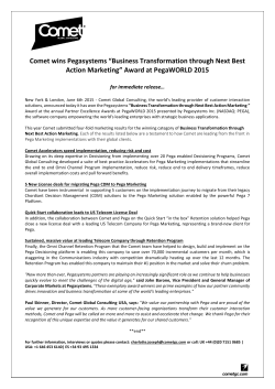 Award at PegaWORLD 2015 - Comet Global Consulting