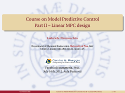 Course on Model Predictive Control Part II &ndash; Linear