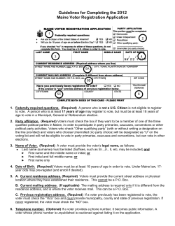 Instructions for completing the Voter Registration Card