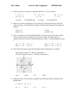 Extra Credit Assignment