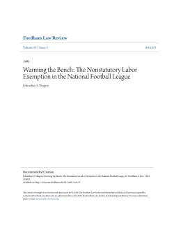 The Nonstatutory Labor Exemption in the National Football League