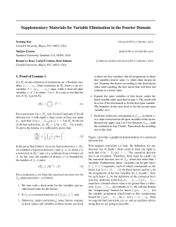 Supplementary Materials for Variable Elimination in the Fourier