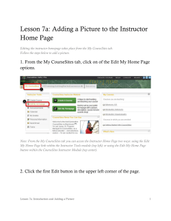Lesson 7a: Introduction and Adding a Picture