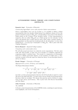 AUTOMORPHIC FORMS: THEORY AND COMPUTATION