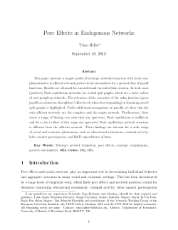 Peer E ects in Endogenous Networks