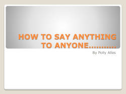 HOW TO SAY ANYTHING TO ANYONE***..