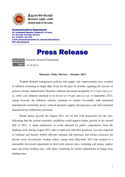 Monetary Policy Review, October 2013