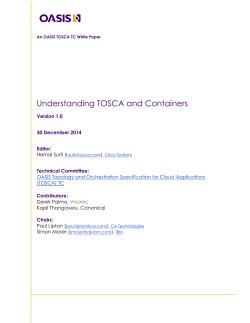 Understanding TOSCA and Containers