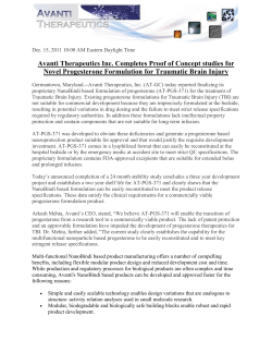 Avanti Therapeutics Inc. Completes Proof of Concept studies for