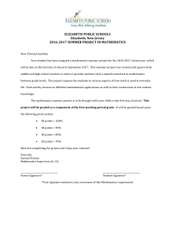 Grade 7 Math - Elizabeth Public Schools
