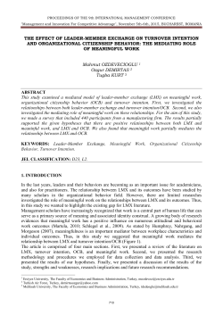 the effect of leader-member exchange on turnover intention and