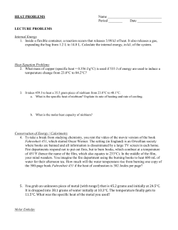 AP sample problems for Heat
