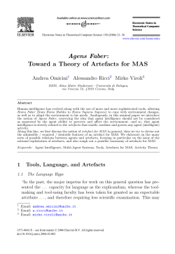 Agens Faber: Toward a Theory of Artefacts for MAS