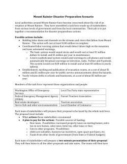 Mount Rainier Disaster Preparation Scenario