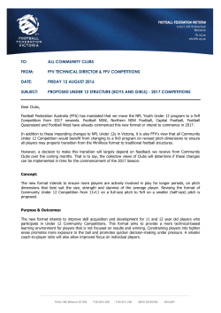 Proposed Under 12`s Structure - Football Federation Victoria