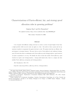 Characterizations of Pareto-efficient, fair, and strategy