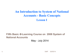 Economic Flows - classification