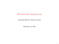 SDD status after playing one year