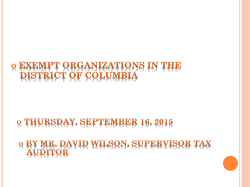 exemption organizations in the district of columbia