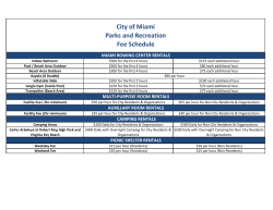 City of Miami Parks and Recreation Fee Schedule