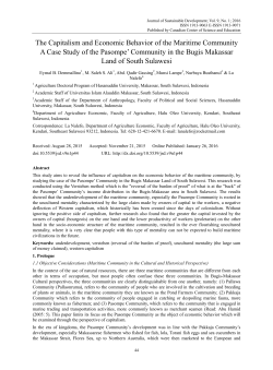 The Capitalism and Economic Behavior of the Maritime Community