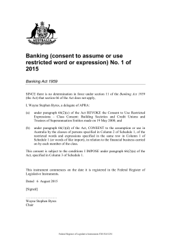 Banking (consent to assume or use restricted word or