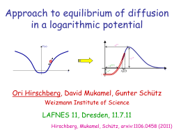 Approach to equilibrium of diffusion in a logarithmic potential