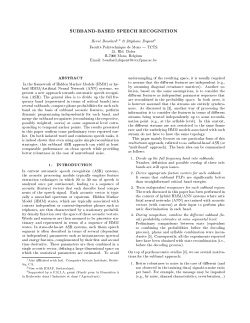 subband-based speech recognition