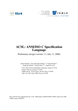 ACSL - Frama-C