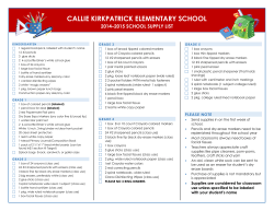 2014&ndash;2015 school supply list