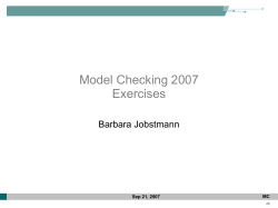 Model Checking 2007 Exercise - MTC