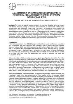 An assessment of earthquake vulnerabilities in Kathmandu, Nepal