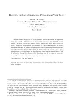 Horizontal Product Differentiation: Disclosure and Competition