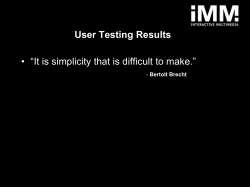 User Testing Results