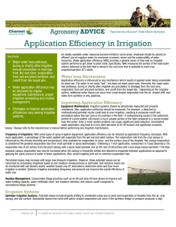 Application Efficiency in Irrigation