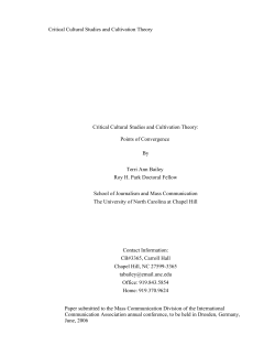 Cultural Studies and Cultivation Theory