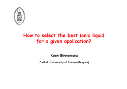 How to select the best ionic liquid for a given application?