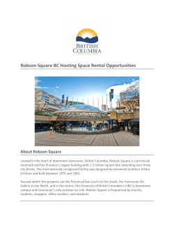 Robson Square BC Hosting Space Rental Opportunities