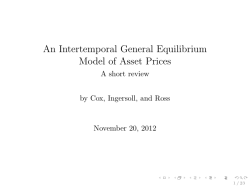An Intertemporal General Equilibrium Model of Asset Prices