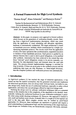 A Formal Framework for High Level Synthesis