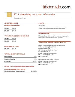 2013 advertising costs and information