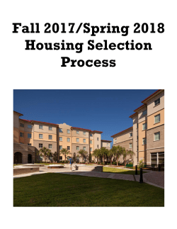 Fall 2017/Spring 2018 Housing Selection Process