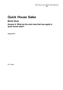 Quick House Sales Annexe A: What are the main laws that may